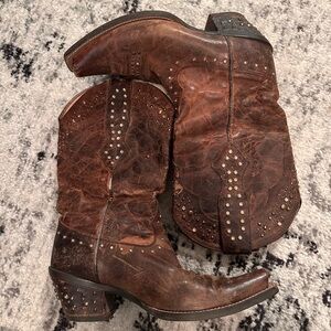 ARIAT Women’s Western Brown Distressed Rhinestone & Studded Embellishment Boots